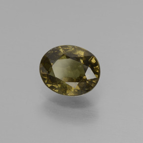 1.51カラットの天然緑ががかったブラウンからレッドピンクカラーチェンジガーネット、オーバルカット、VS-SI