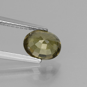 1.51カラットの天然緑ががかったブラウンからレッドピンクカラーチェンジガーネット、オーバルカット、VS-SI