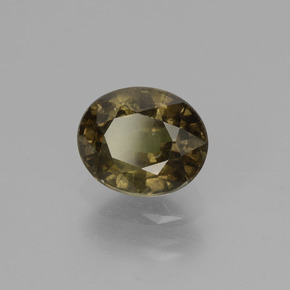 1.86カラットの天然緑ががかったブラウンからレッドピンクカラーチェンジガーネット、オーバルカット、VS-SI