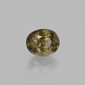 1.49カラットの天然緑ががかったブラウンからレッドピンクカラーチェンジガーネット、オーバルカット、VS-SI