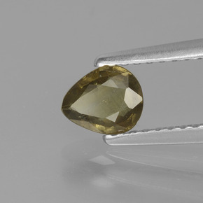 0.55カラットの天然緑ががかったブラウンからレッドピンクカラーチェンジガーネット、洋梨の形、VS