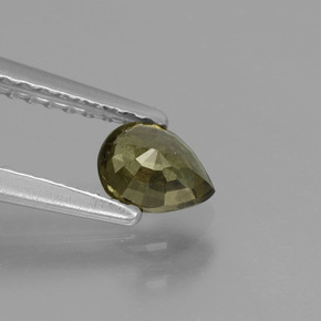 0.52カラットの天然緑がかった茶〜レッドピンクカラーチェンジガーネット（5.2×4.1 mm・洋梨の形）