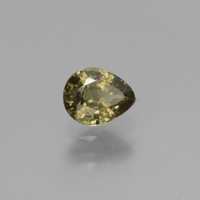 0.69カラットの天然緑ががかったブラウンからレッドピンクカラーチェンジガーネット、洋梨の形、VS