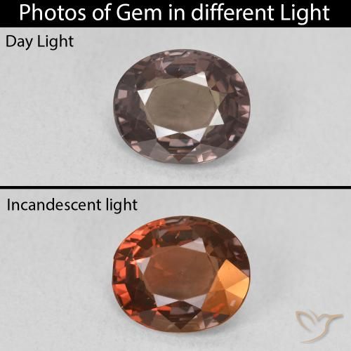 1.76ct 天然 ミディアムライトブラウン カラーチェンジガーネット, 楕円形, VVS-VS