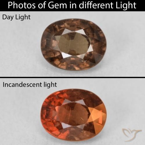 1.89ct 天然 ダークブラウン カラーチェンジガーネット, 楕円形, VS