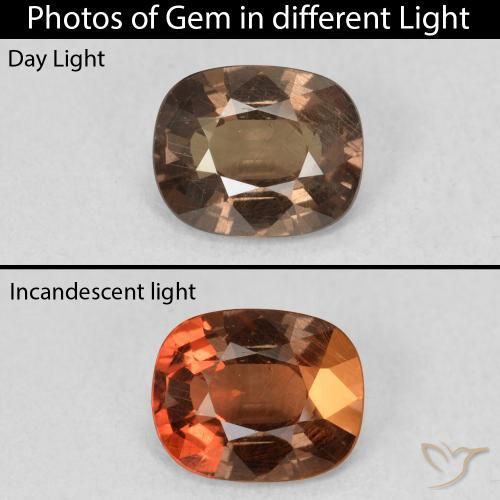 1.62ct 天然 ジンジャーブレッドブラウン カラーチェンジガーネット, クッション, VS
