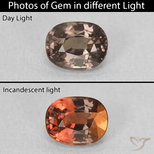1.03ct 天然 ミディアムライトブラウン カラーチェンジガーネット, クッション, VVS-VS