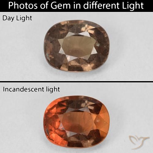 1.50ct 天然 ダークブラウン カラーチェンジガーネット, クッション, VS