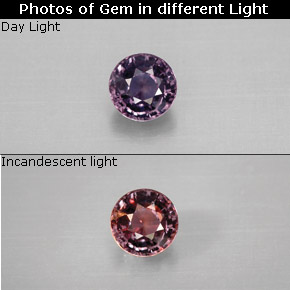 0.69カラットの天然マルチカラーカラーチェンジサファイア、ラウンドカット、VVS-VS