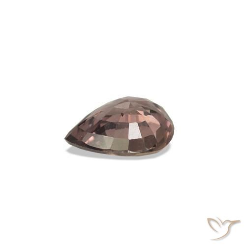 0.31カラットの天然ミディアムライトブラウンカラーチェンジサファイア、洋梨の形、VVS