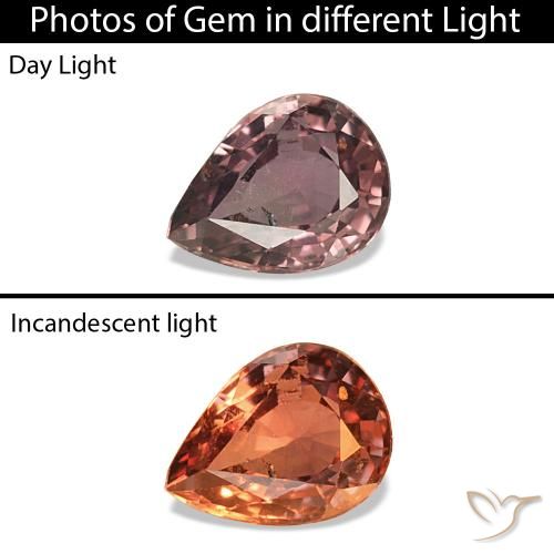 0.27ct ミディアムライトブラウン カラーチェンジサファイア, 洋梨の形, VS