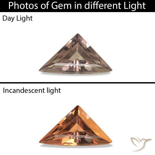 0.21カラットの天然ミディアムライトブラウンカラーチェンジサファイア、ファンシーシェイプ、VVS