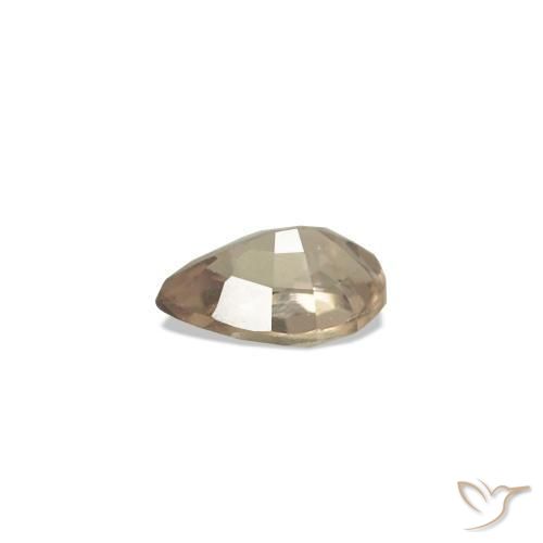 0.12カラットの天然ミディアムライトブラウンカラーチェンジサファイア、洋梨の形、VVS