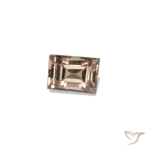 0.13カラットの天然ミディアムライトブラウンカラーチェンジサファイア、バゲット、VVS