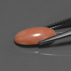 2.52カラットの天然ホワイトサーモンサンゴ、オーバルカット、オペーク