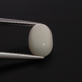 2.00カラットの天然ホワイトサンゴ、オーバルカット、オペーク