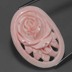 17.81カラットの天然レモネードピンクサンゴ、ファンシーシェイプ、オペーク