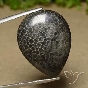 21.35カラットの天然マルチカラーサンゴ、洋梨の形、オペーク