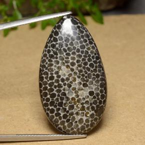 26.37カラットの天然マルチカラーサンゴ、洋梨の形、オペーク