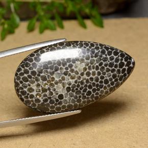 26.37カラットの天然マルチカラーサンゴ、洋梨の形、オペーク