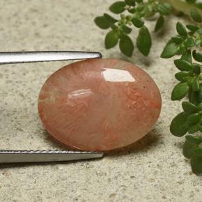 6.55カラットの天然マルチカラーサンゴ（17.3×12.8 mm・オーバルカット）
