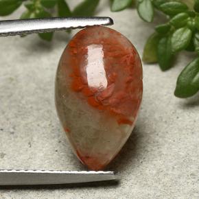 4.83カラットの天然マルチカラーサンゴ、洋梨の形、半透明