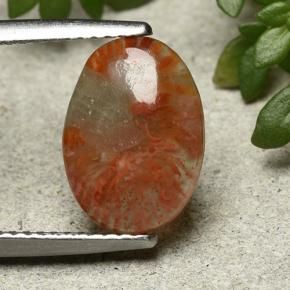 2.54カラットの天然マルチカラーサンゴ、オーバルカット、半透明