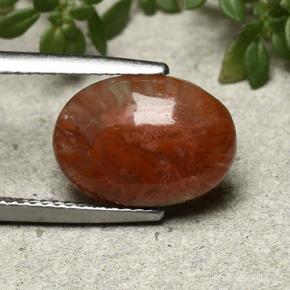 4.35カラットの天然マルチカラーサンゴ、オーバルカット、半透明