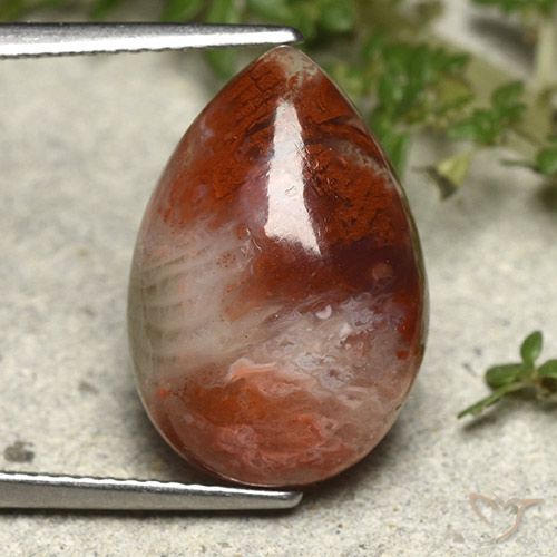 7.34カラットの天然マルチカラーサンゴ、洋梨の形、オペーク