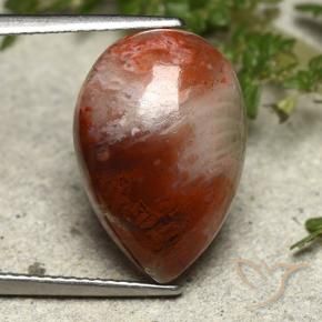 7.34カラットの天然マルチカラーサンゴ、洋梨の形、オペーク