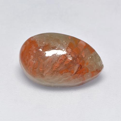 3.39カラットの天然マルチカラーサンゴ（13×8.2 mm・洋梨の形）