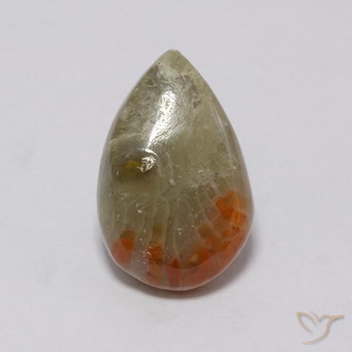 3.72ct 天然 マルチカラー サンゴ, 洋梨の形, オペーク