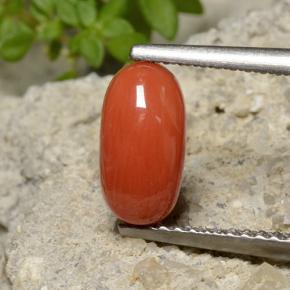 1.40カラットの天然ファイアオレンジサンゴ（9.2×4.9 mm・オーバルカット）