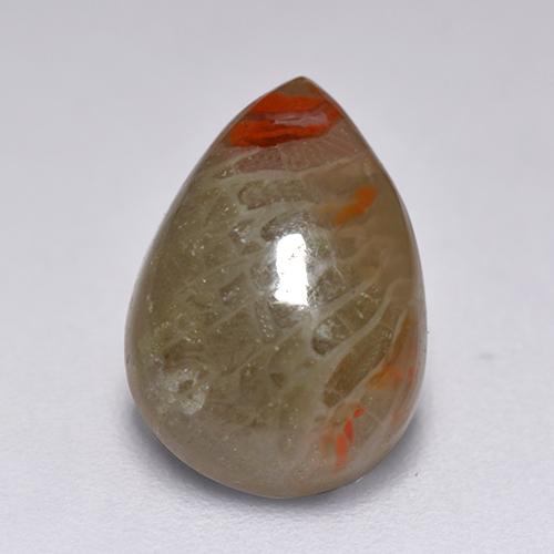 2.23カラットの天然マルチカラーサンゴ（10.4×7.3 mm・洋梨の形）