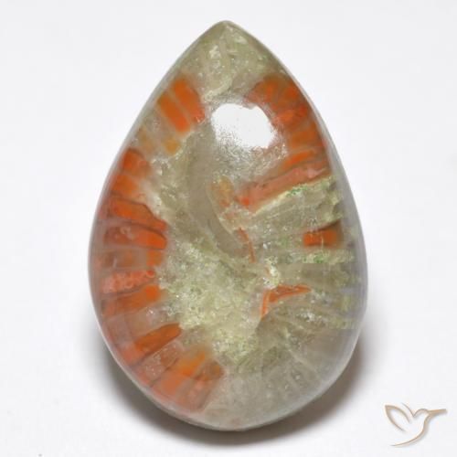 6.76ct 天然 マルチカラー サンゴ, 洋梨の形, オペーク, Photo A