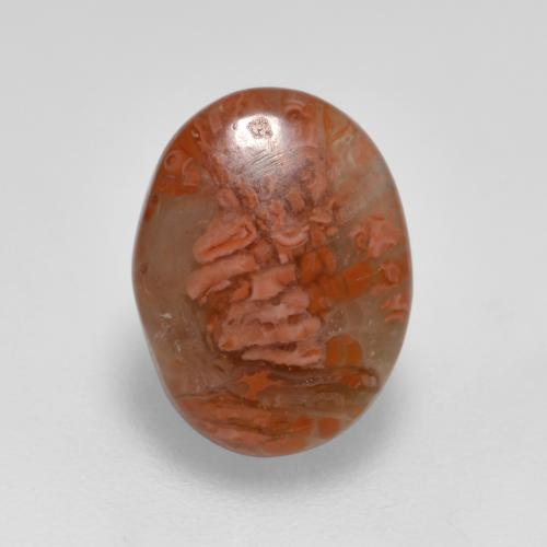 2.52カラットの天然マルチカラーサンゴ、オーバルカット、半透明