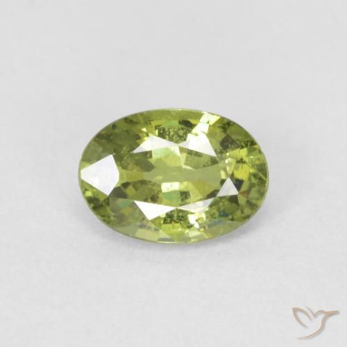 0.59ct 天然 オリーブグリーン デマントイドガーネット, 楕円形, VS-SI