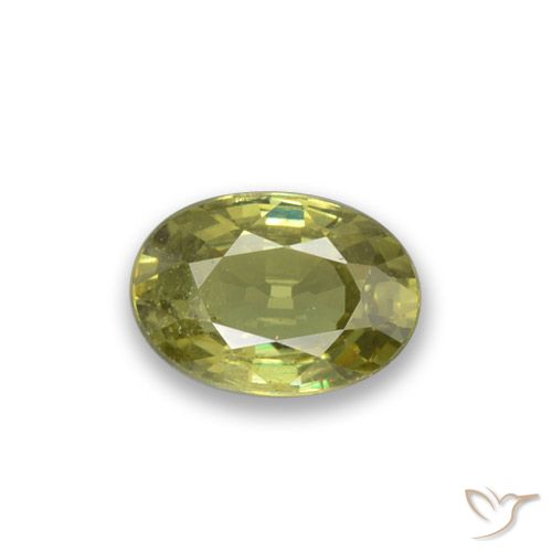 0.53ct 天然 薄いアーシーグリーン デマントイドガーネット, 楕円形, VS
