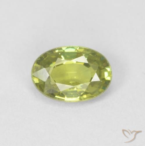 0.55ct 天然 ウォームアーシーグリーン デマントイドガーネット, 楕円形, VVS-VS