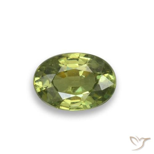 0.60ct 天然 黄みがかったグリーン デマントイドガーネット, 楕円形, VS