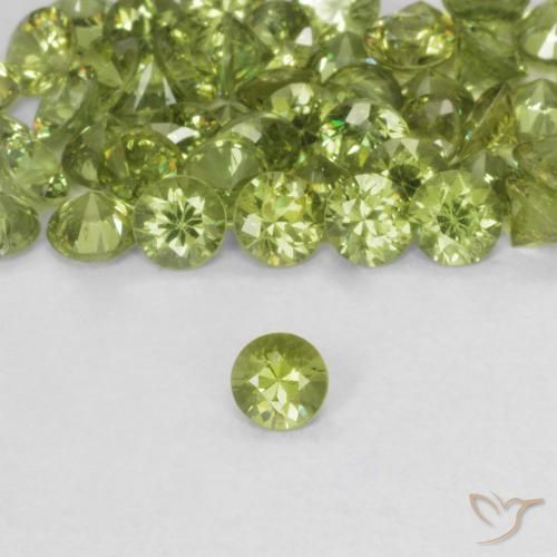 0.14ct 天然 イエローグリーン デマントイドガーネット, ラウンド, VS