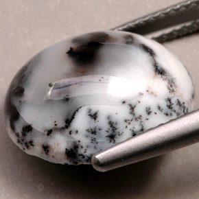 6.92カラットの天然マルチカラー樹状瑪瑙、オーバルカット、オペーク