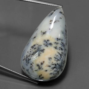 29.43カラットの天然マルチカラーデンドリティックアゲート（33.3×19.1 mm・洋梨の形）
