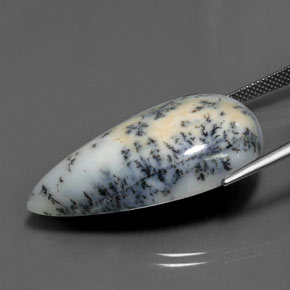 29.43カラットの天然マルチカラーデンドリティックアゲート（33.3×19.1 mm・洋梨の形）