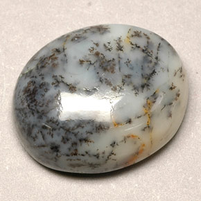 12.90カラットの天然マルチカラーデンドリティックアゲート（18.4×15.2 mm・オーバルカット）