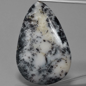 57.71カラットの天然マルチカラーデンドリティックアゲート（30.5×44.2 mm・洋梨の形）