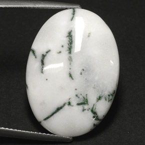 17.84カラットの天然マルチカラーデンドリティックアゲート（25.1×18.1 mm・オーバルカット）