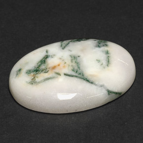 17.43カラットの天然マルチカラー樹状瑪瑙、オーバルカット、オペーク