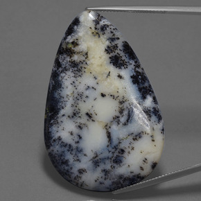57.71カラットの天然マルチカラーデンドリティックアゲート（30.5×44.2 mm・洋梨の形）