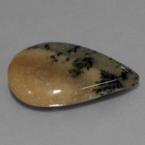 19.92カラットの天然マルチカラー樹状瑪瑙、洋梨の形、オペーク